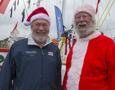Santa visiting the Cruising Yacht Club Australia docks - Santa Claus with Sir Robin Knox-Johnston, CV10