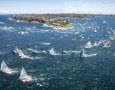 Yachts turn right to head to Hobart