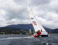 Team Great Britain make their way towards Constitition Dock as a part of the Clipper Round the World race, a category of the Sydney to Hobart yacht race at Constitution Dock in Hobart, Monday, Dec. 30, 2013. (AAP Image/Heath Holden) NO ARCHIVING, EDITORIAL USE ONLY