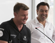 Anthony Bell - Perpetual Loyal and Mark Richards - Wild Oats XI share a light hearted moment