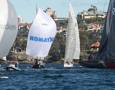 Some of the back markers proceeding down Sydney Harbour towards the sea
