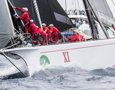 Sail change by the foredeck crew on Wild Oats XI 