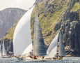 Kialoa II, with Allegro in the background, passing Tasman Island with 40 miles to the finish