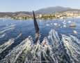 Comanche arriving to Hobart to claim Line Honours victory at the 2019 Rolex Sydney Hobart