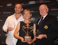 CYCA Commodore Noel Cornish AM with CYCA Ocean Racing Rookies of the Year, Alex Seja and Felicity Nelson (Supernova).