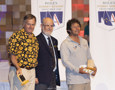 Kim Jaggar (owner/skipper, Cinquante), Richard Bevan (Commodore, RYCT) and John Whitfeld (Cinquante).