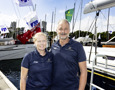 Sarah and Adrien Lewis onboard Allegro at Cruising Yacht Club of Australia