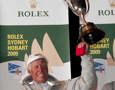 Neville Crichton, owner Alfa Romeo accepting the J H Illingworth trophy for his line honours win