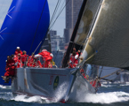 Wild Oats XI set off from Sydney Harbour for the 628 nautical mile Rolex Sydney Hobart