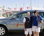 Brett and Karen Pearce, winner of the Audi Trans-Continental prize