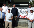back - CYCA Commodore Matt Allen, SYC Commodore Neale Hollier, Ben Taylor from Mr Kite, front row - Stephen Hall from Audi, Rick Scott Murphy from PHS winner Namadgi and Cameron Neill from the winning 38 Star Dean-Willcocks Yeah Baby