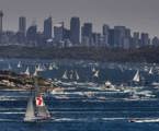 Wild Oats XI going through Sydney heads at the start of the 64th Rolex Sydney Hobart