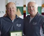 Bob Steel, owner of Quest, presenting his second Rolex to his sailing master Michael Green