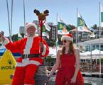 Santa Claus visits international crews from the Rolex Sydney Hobart