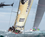 Investec Loyal settles into the chase for Wild Oats XI after rounding the sea mark