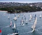 Pre-start manoveures for the 88 boats in the 67th Rolex Sydney Hobart