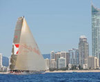 Wild Oats XI on approach to the finish line, Audi Sydney Gold Coast Yacht Race