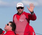 Mark Richards, skippering Wild Oats X to a line honours win in the Audi Sydney Gold Coast Yacht Race