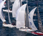 Exile, Occasional Coarse Language Too and Duende making their way offshore, Audi Sydney Gold Coast Yacht Race 2012