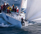 Brindabella with Brad Kellett at the helm and the bowman in action