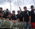 The crew of High Anxiety before the start of the Sydney Gold Coast Race