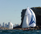Salona and Phillip's Foote Witchdoctor leaving Sydney Harbour following the start