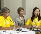 Dong Qing, skipper of Shuyuang Haiyang (CHN) 2015 Rolex Sydney to Hobart press conference with the international participants - Sydney20/12/2015ph. Andrea Francolini