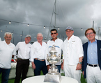 Brad Butterworth, Roger Hickman, George David, Tony Kirby, Matt Allen and Darryl Hodgkinson with the Tattersall’s Cup 
