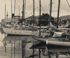 Kurrewa 4, Lass O'Luss, Margaret Rintoul and Nocturne - 1948 SHYR - Constitution Dock, Hobart - CYCA Archives