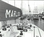 Owner George Girdis on board Marloo in the CYCA marina - 1983 Sydney Hobart Yacht Race