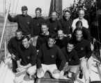 1962 Ondine Crew in Constitution Dock. Huey Long Kneeling in front. Passage skipper Sven Joffs extreme left; Bill Fesq assistant Navigator last row extreme right.