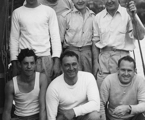 SHYR 1947 Peer Gynt Crew, including Trygve Halvorsen (front right), Stan Darling (front centre), Carl Halvorsen (right middle), Magnus Halvorsen (back)