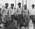 Saga 1946 crew - Fredrik Svensen, Colin Jew, Magnus Halvorsen, Trygve Halvorsen, Thor Gauslaa, 