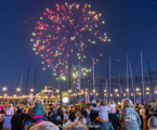 Dockside ambiance in Hobart - fireworks