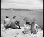 Watching the start of the 1952 Sydney Hobart from North Head - by Max Dupain