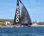 Andoo Comanche finishing the 2023 Bird Island Race