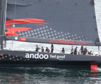 Cabbage Tree Island Race 2023 - Andoo Comanche heading to the finish in Sydney Harbour