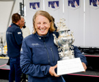 Navigator Adrienne Cahalan with the Tattesall Cup