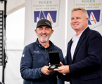 Alive crewmember receiving his Winners Medallion from Tasmanian Premier Jeremy Rockliff