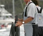 Neville Crichton - line honours winner 2002 Rolex Sydney Hobart Race - here seen before the start of the race.
