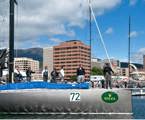 Ran tying up at Constitution Dock to wait and see if the crew can claim a rare double of overall wins in the Rolex Fastnent and Rolex Sydney Hobart