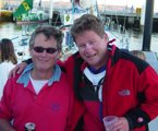 Bruce and Drew Taylor after finishing the Rolex Sydney Hobart last year