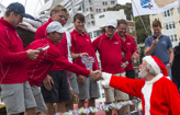Santa paid a special visit to the international crew members of the Rolex Sydney Hobart