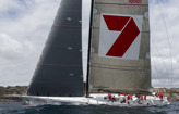 A lengthy inspection – all 45 metres of it – for Wild Oats XI in preparation for Rolex Sydney Hobart