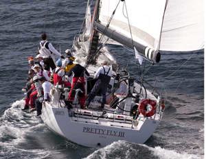 Colin and Gladys Woods' Cookson 50 Pretty Fly III heading north in the Audi Sydney Gold Coast Yacht Race
