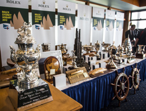 All the trophies on display before the official prizegiving commences