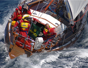 Ray White Koomooloo taking on water on Day 2 of the 2006 Rolex Sydney Hobart