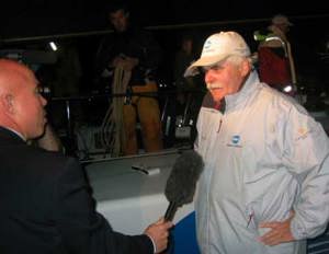 Stewart Thwaites greets the press