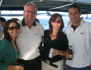 CYCA sponsors and director Garry Linacre enjoying the Gold Coast Race start