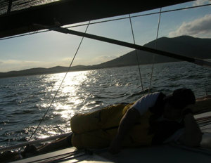 Maseratic crewman resting